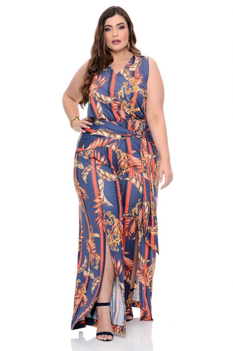 Macacão Carbanna Plus Size Estampado Pantalona - Imagem 2